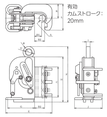 EAGLE CLAMP CSBL型鋼筋?yuàn)A鉗尺寸圖