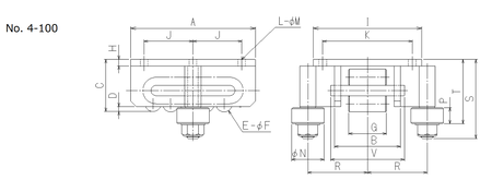 TIRROLLER雙側(cè)導(dǎo)向輪型載重滾輪小車尺寸圖