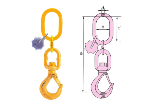 EAGLE CLAMP DLBH型鏈條索具尺寸圖