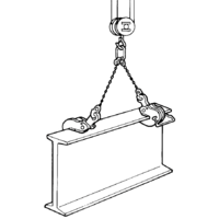 EAGLE CLAMP VANL型橫吊鋼板鉗吊裝示意圖