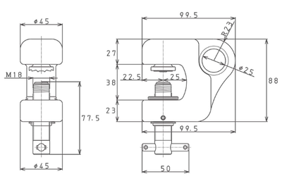 EAGLE CLAMP SC型螺旋式鋼板鉗尺寸圖