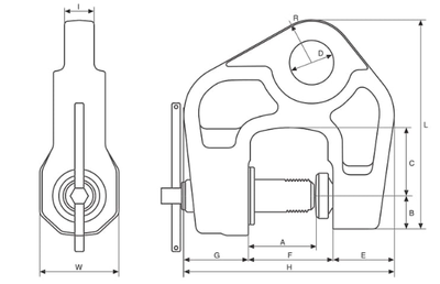 EAGLE CLAMP SBC型螺旋式鋼板鉗尺寸圖