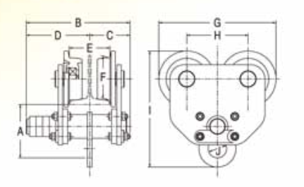 SPEED HPT型手拉葫蘆單軌行車尺寸圖