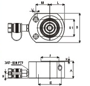 SUNRUN RSSM型分離式液壓千斤頂尺寸圖