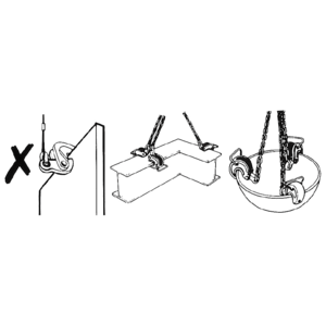 EAGLE CLAMP VANL型橫吊鋼板鉗吊裝示意圖