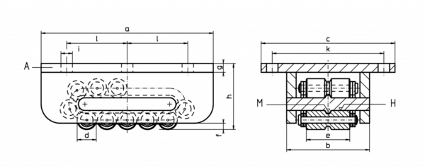 Borkey AM型載重滾輪小車尺寸圖