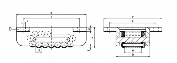 Borkey B型載重滾輪小車尺寸圖