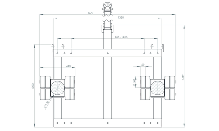 JUNG框架式搬運(yùn)小坦克JTL20G尺寸圖
