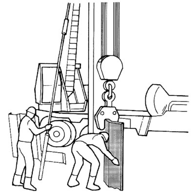 EAGLE CLAMP PE/PER型鋼板樁拉拔夾具吊裝示意圖 EAGLE CLAMP PE/PER型鋼板樁拉拔夾具吊裝示意圖