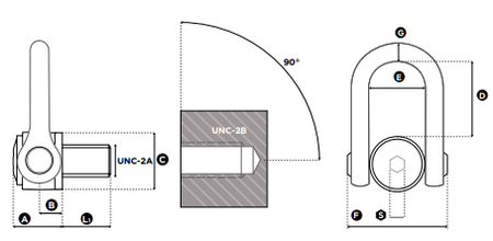 CODIPRO SS.DSS型不銹鋼旋轉(zhuǎn)吊環(huán)尺寸圖