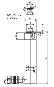 SUNRUN RSC型單作用分離式液壓千斤頂尺寸圖