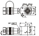 SUNRUN RSC型單作用分離式液壓千斤頂尺寸圖
