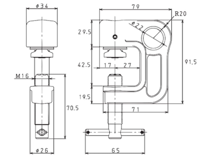 EAGLE CLAMP SCI型螺旋式鋼板鉗尺寸圖