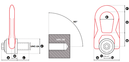 CODIPRO DSR U型旋轉(zhuǎn)吊環(huán)尺寸圖