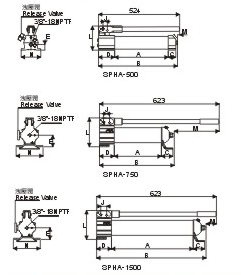 SUNRUN SPHA型手動液壓泵尺寸圖