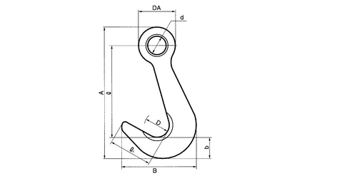 NETSUREN SO型鋼板吊鉤尺寸圖 NETSUREN SO型鋼板吊鉤尺寸圖