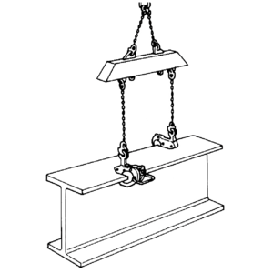 EAGLE CLAMP BMB型橫吊無傷鋼板鉗吊裝示意圖