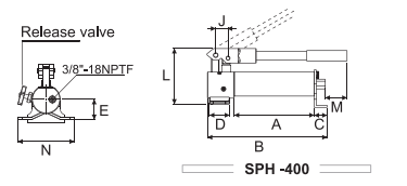 SUNRUN SPH-400型手動液壓泵尺寸圖