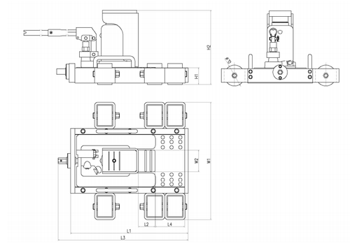LSFR-TLC型无尘室带滑动台爪式千斤顶尺寸图 LSFR-TLC型无尘室带滑动台爪式千斤顶尺寸图