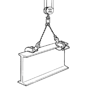  &nbsp; EAGLE CLAMP VAN型橫吊鋼板鉗吊裝示意圖