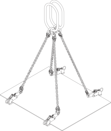 EAGLE CLAMP LHF型横吊钢板钳吊装示意图