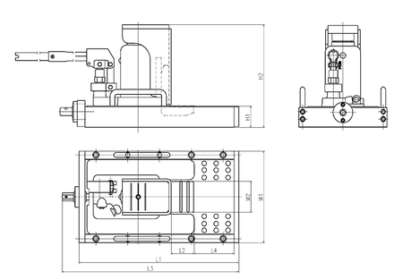 LSF-TLC型无尘室带滑台爪式千斤顶尺寸图 LSF-TLC型无尘室带滑台爪式千斤顶尺寸图