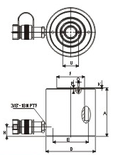 SUNRUN RSCS型單作用分離式液壓千斤頂尺寸圖