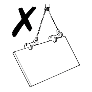 EAGLE CLAMP AC型豎吊鋼板鉗錯(cuò)誤吊裝示意圖