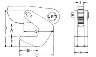 EAGLE CLAMP HOS型横吊钢板钳尺寸图 EAGLE CLAMP HOS型横吊钢板钳尺寸图