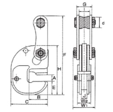 EAGLE CLAMP FHA型横吊钢板钳尺寸图 EAGLE CLAMP FHA型横吊钢板钳尺寸图