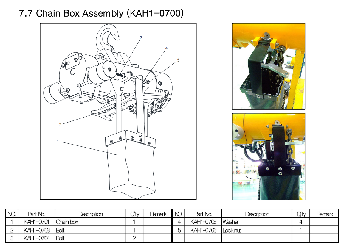 KHC氣動葫蘆鏈袋拆解圖
