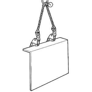 EAGLE CLAMP GNE型橫吊無傷鋼板鉗吊裝示意圖