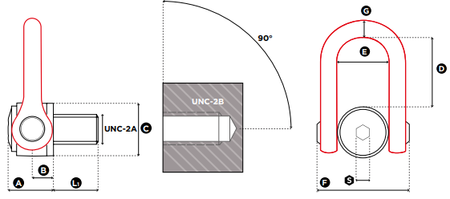 CODIPRO DSS U型旋轉(zhuǎn)吊環(huán)尺寸圖