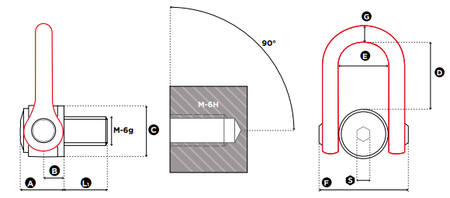 CODIPRO DSS M型旋轉(zhuǎn)吊環(huán)尺寸圖