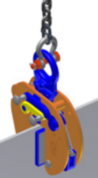 Crosby IPNM10型豎吊無傷鋼板鉗吊裝示意圖