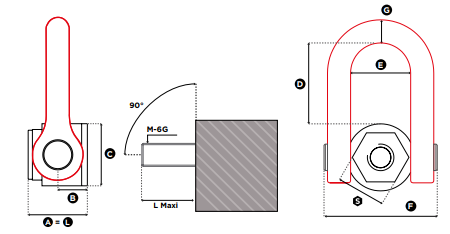 CODIPRO FE.DSS型旋轉(zhuǎn)吊環(huán)尺寸圖