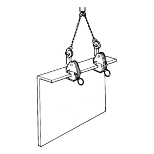 EAGLE CLAMP LH型橫吊鋼板鉗吊裝示意圖