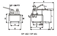 SUNRUN SP型手動液壓泵尺寸圖