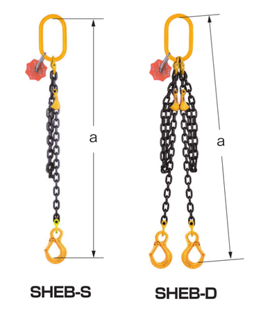EAGLE CLAMP SHEB型鏈條索具尺寸圖