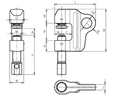 EAGLE CLAMP SBMR型螺旋式鋼板鉗尺寸圖