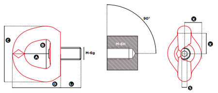 CODIPRO SEB M型旋轉(zhuǎn)吊環(huán)尺寸圖