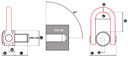 CODIPRO MEGA.DSS+ U型旋轉(zhuǎn)吊環(huán)尺寸圖