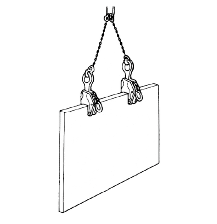 EAGLE CLAMP E型豎吊鋼板鉗吊裝示意圖