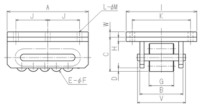 TIRROLLER帶橡膠板載重滾輪小車尺寸圖