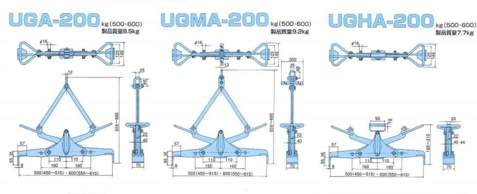 EAGLE CLAMP UGA混凝土钢板钳尺寸图 EAGLE CLAMP UGA混凝土钢板钳尺寸图