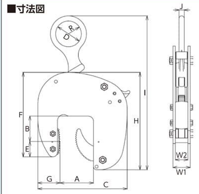 EAGLE CLAMP ECX混凝土钢板钳尺寸图