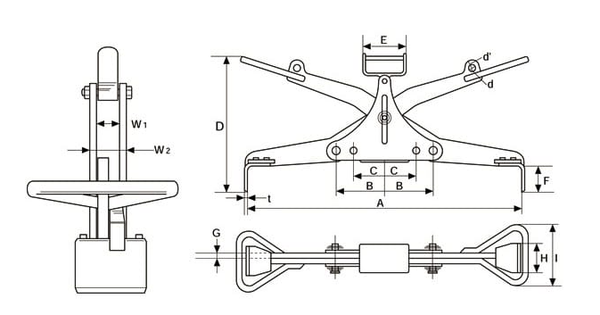 EAGLE CLAMP UGHC混凝土钢板钳尺寸图