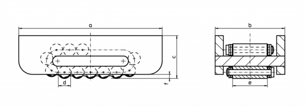 Borkey C型载重滚轮小车尺寸图